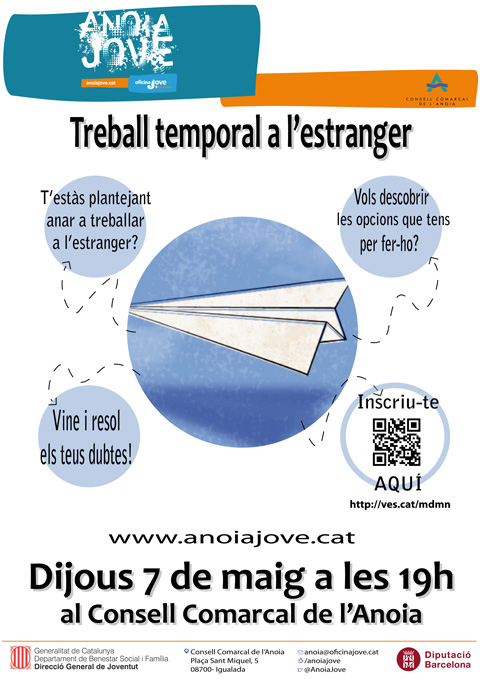 Dijous 7 de maig, segona xerrada sobre mobilitat internacional de l’Oficina Jove de l’Anoia