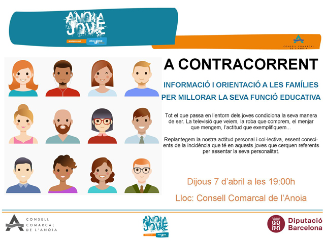 Cartell - Xerrada per a famílies amb adolescents: A Contracorrent
