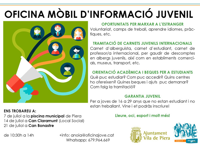 L’Oficina Jove de l’Anoia es trasllada a Piera amb l’Oficina Mòbil d’Informació Juvenil