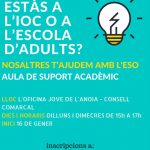El Consell ofereix suport acadèmic als alumnes que estudien l’ESO a través de l’IOC i escola d’adults